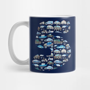 Police Cars 5th Birthday Cop Vehicles for 5 Year Old Kids Mug